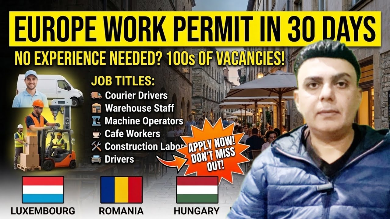 Only Apply To Luxembourg - Romania - Hungary | Europe Work Permit Visa in 30 Days | Urgent Hiring EU