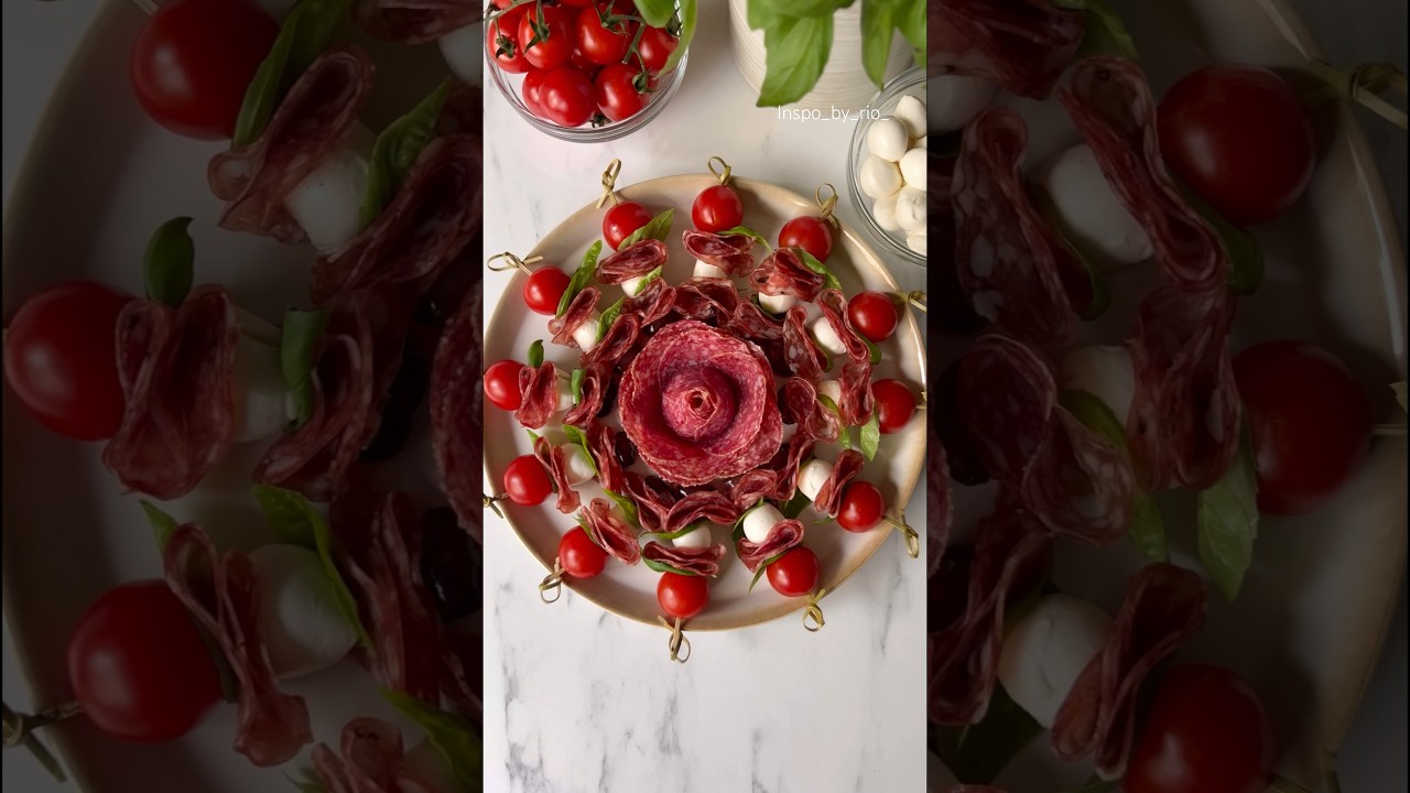 Super easy Italian Appetizer: Caprese Skewers with Salami ✨