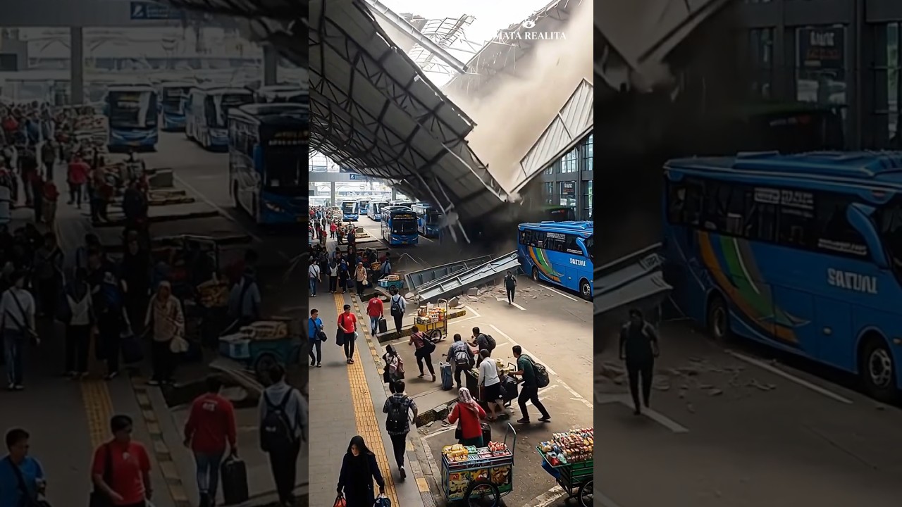 Detik-Detik Terminal Bus Runtuh! | Simulasi AI