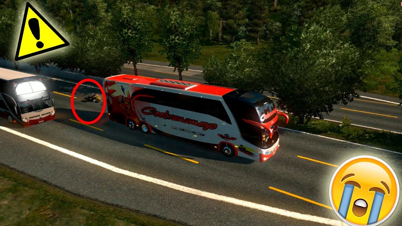 GRAVE ACCIDENTE CON UN MOTOCICLISTA!!!! | BUS COOTRASMAYO | EURO TRUCK SIMULATOR 2
