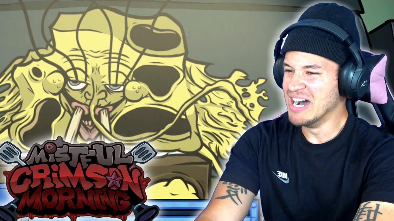 FNF SPONGEBOB ALMOST MADE ME PUKE | FNF Mistful Crimson Morning Freeplay