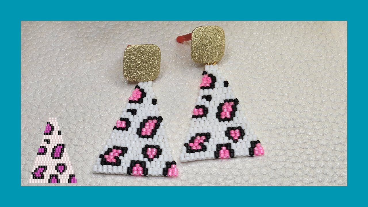 Aretes Animal Print Miyuki Delica/ Ladrillo Doble/Aretes/ Tutorial Paso A Paso