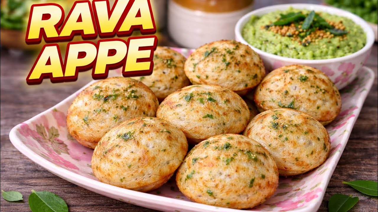 झटपट रवा अप्पे रेसिपी/इंस्टंट रवा अप्पे/पौष्टिक नाश्ता रेसिपी rava appe ✨