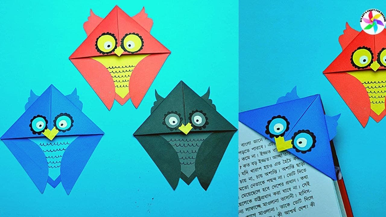 How to Make a Cute Origami Owl Bookmark | DIY Paper Craft Tutorial by Zui Art and Craft
