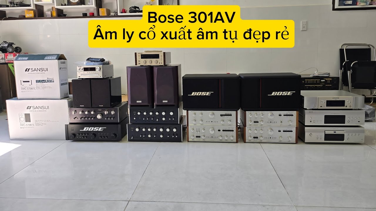 Ngày 1/2. BOSE 301AV. Sansui 888. DENON SA11. Âm ly xuất âm tụ. Dàn bluetooth...