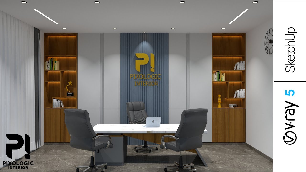 Sketchup Vray 5 Interior | Best Office Interior Design Part -1  | Pixologic interior