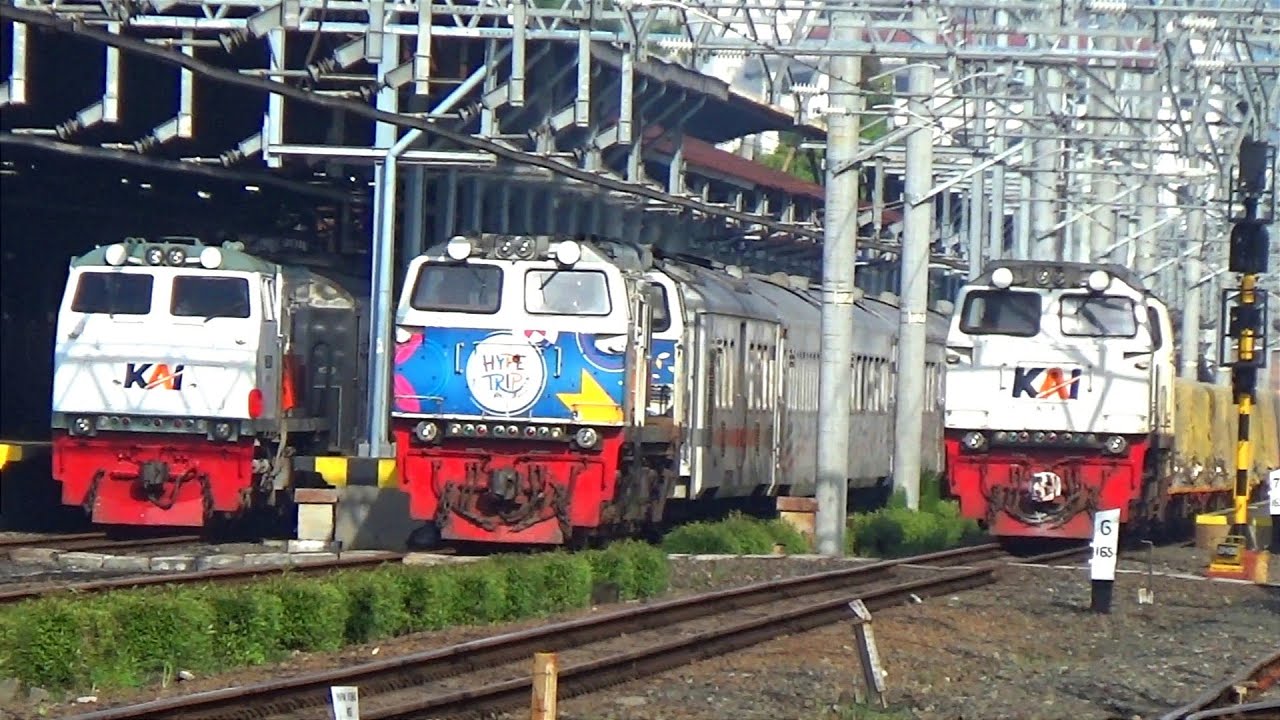 BANYAK KERETA || HUNTING PASUKAN KERETA API PAGI DI JPL STASIUN LEMPUYANGAN YOGYAKARTA