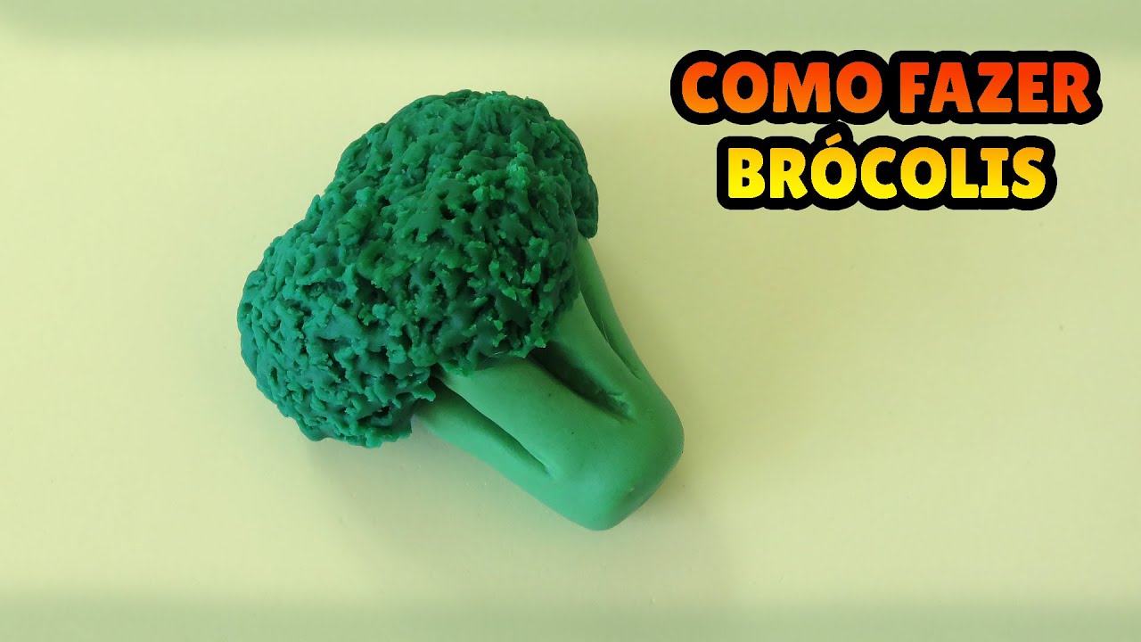 🔴FAÇA BRÓCOLIS  MINIATURA - Tutorial Fácil Biscuit, clay, plastilina , Pasta Americana - DIY