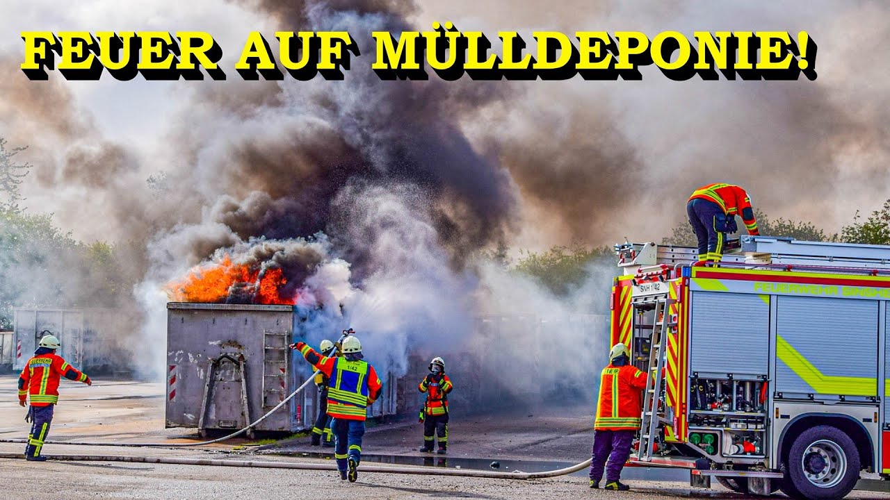 +++ FEUER AUF MÜLLDEPONIE | ELEKTROSCHROTT IN FLAMMEN +++ FEUERWEHR SINSHEIM im GROSSEINSATZ