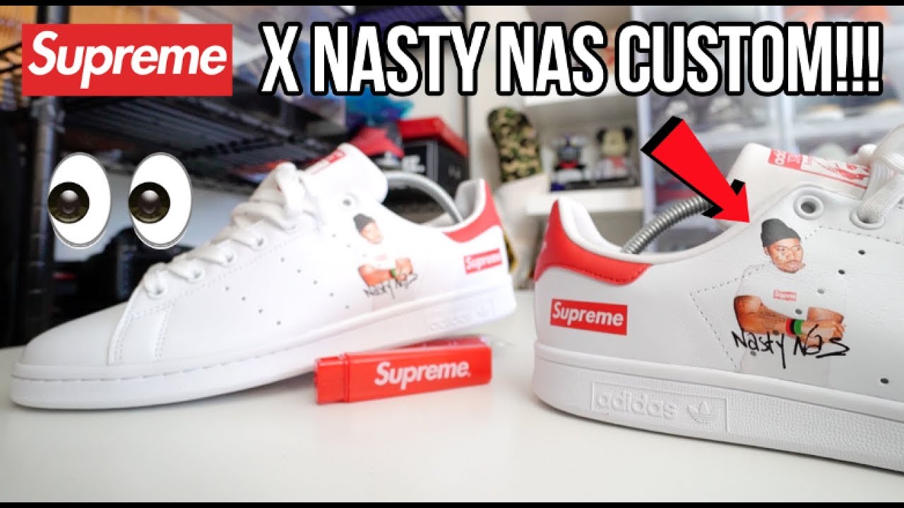 SUPREME X NASTY NAS STAN SMITH CUSTOM TUTORIAL!!! (SUPER EASY)