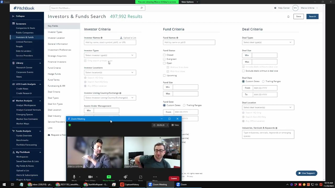 Pitchbook Demo Call