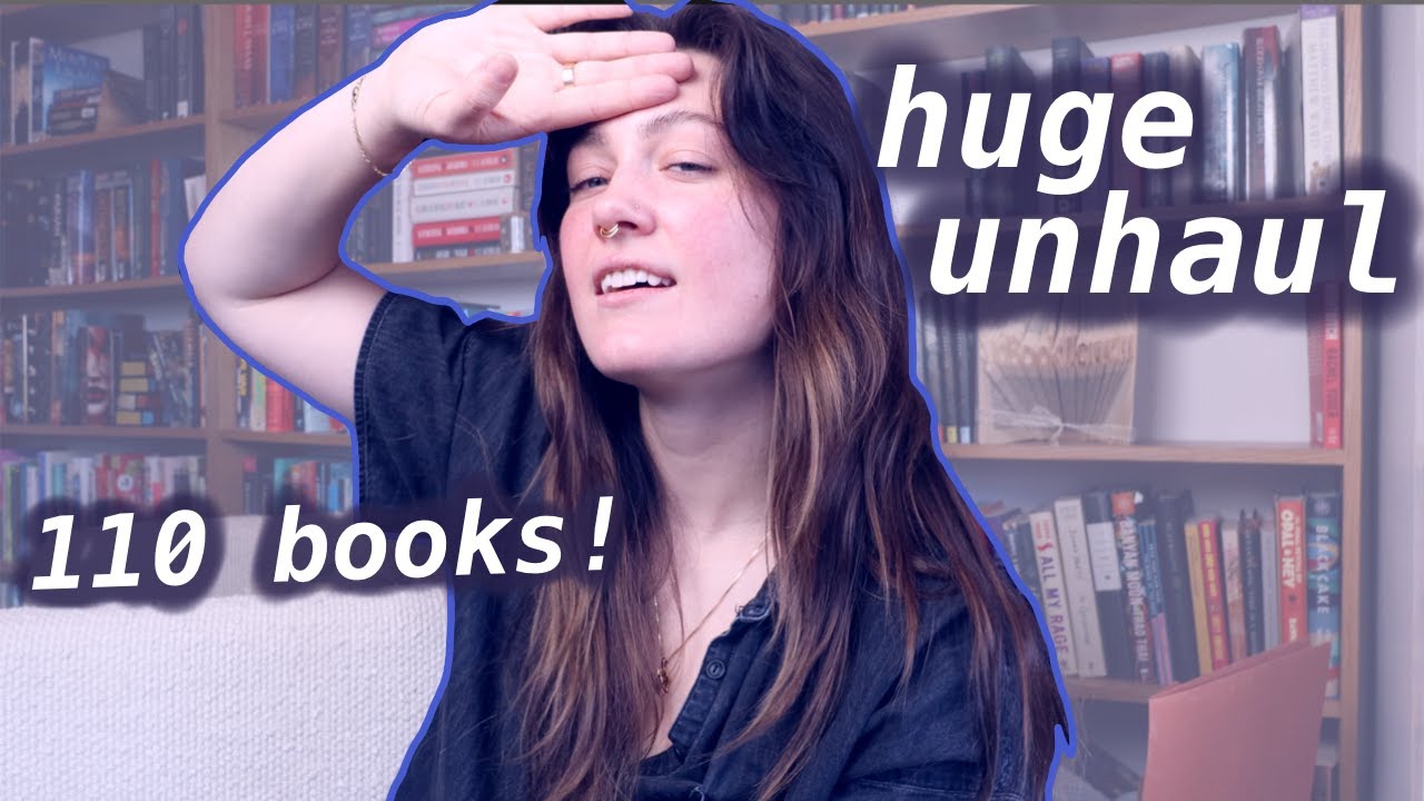 unhaul 110 books with me😅 | bookish spring cleaning🧼