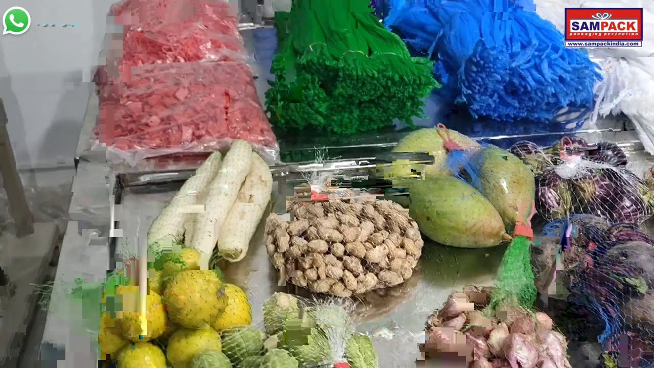Vegetable packing ideas  Net bag Vegetables Packing method For Supermarket ,  Net bag locking method