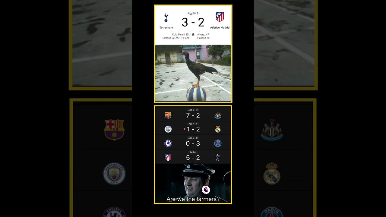 Tottenham Hotspur vs Atl&eacute;tico Madrid Chaos & UCL Meme Madness 😂#Barcelona#UCL#AtleticoMadrid