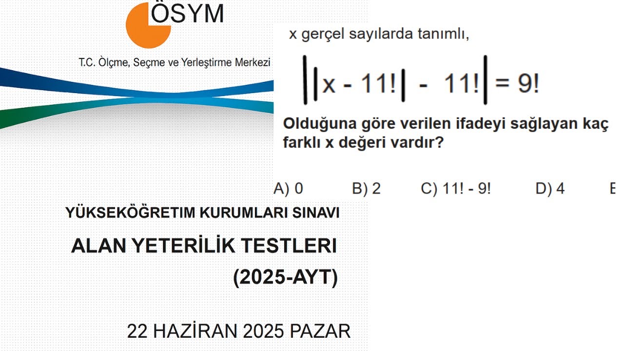 AYT DE ÇIKMASI MUHTEMEL FAKTORİYELLİ MUTLAK DEĞER SORUSU | GRAFİK BİLENE ÇOK KOLAY  #yks2025
