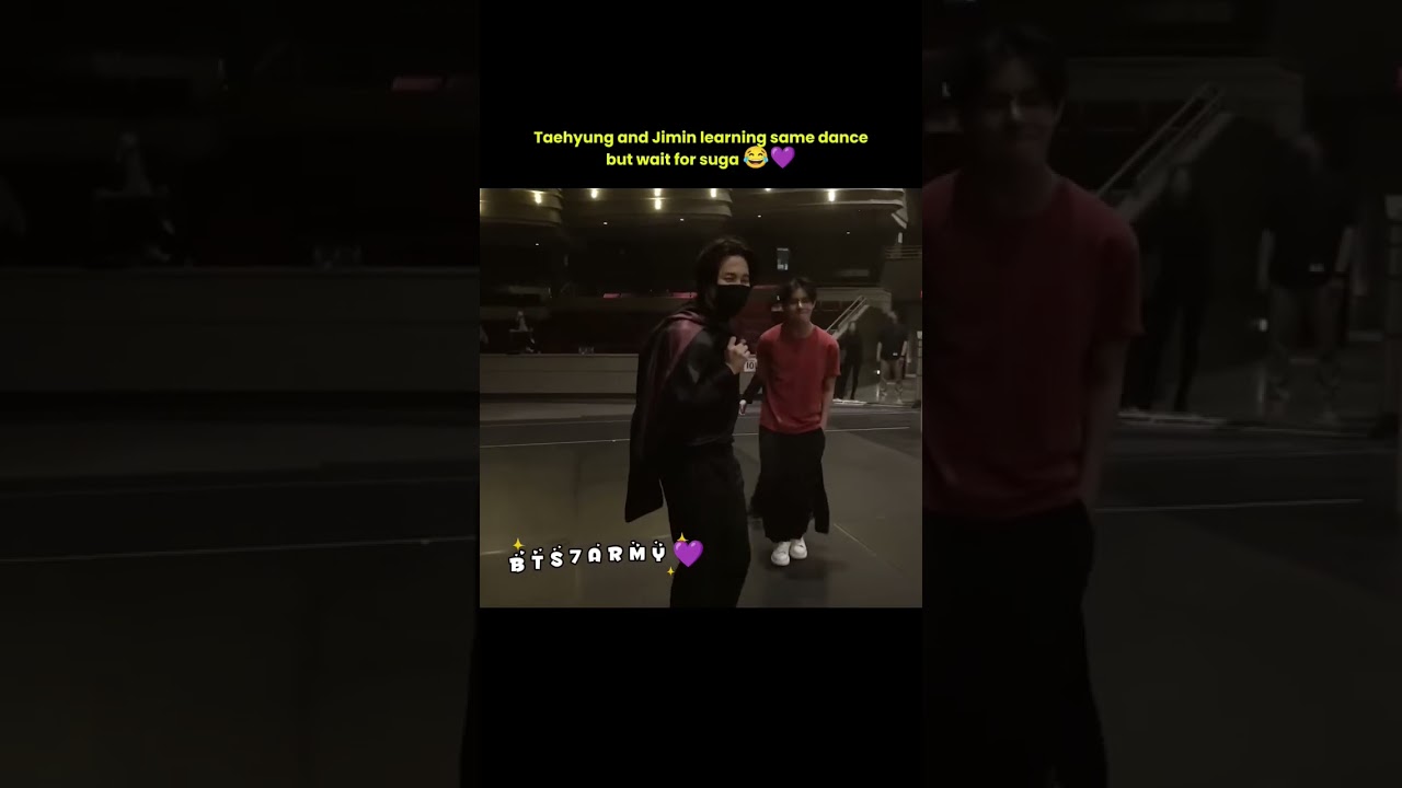 Jimin and V learning same dance but suga 😂💜#bts#jimin#jimin#v#youtubeshorts#viral#trending#shorts