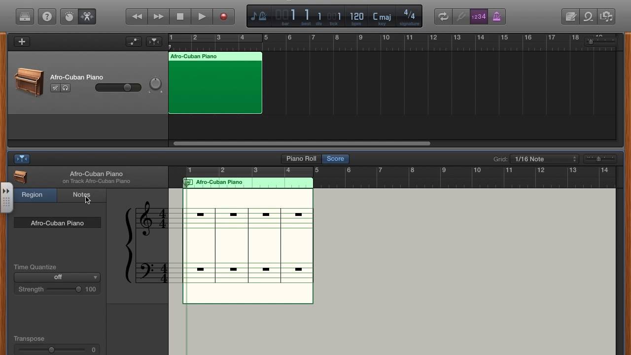 Entering Notation in Garageband
