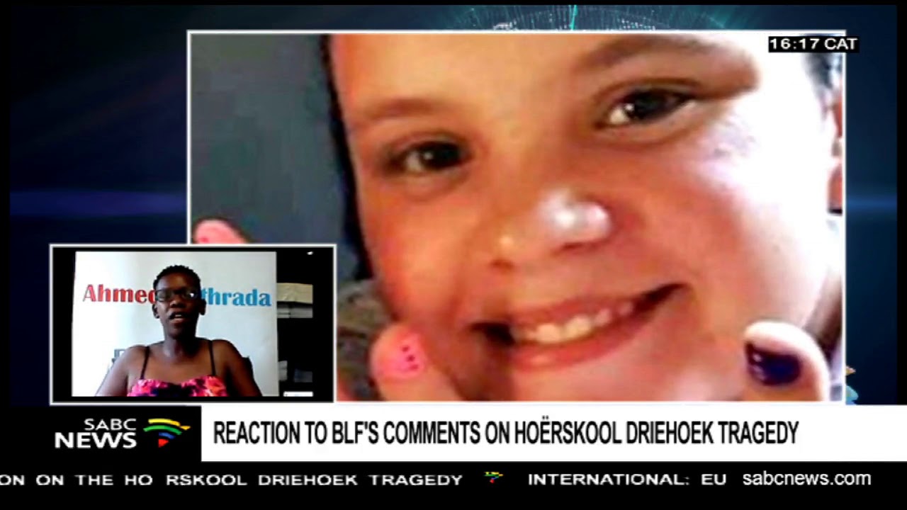 Reaction to BLF's comments on Hoërskool Driehoek tragedy