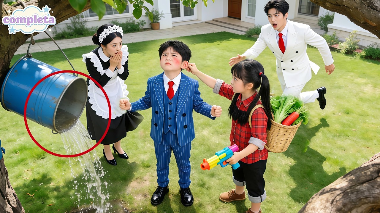 Ninguém corrige filho travesso do CEO;até que rural puxa sua orelha avisa arma de brinquedo!—forte!