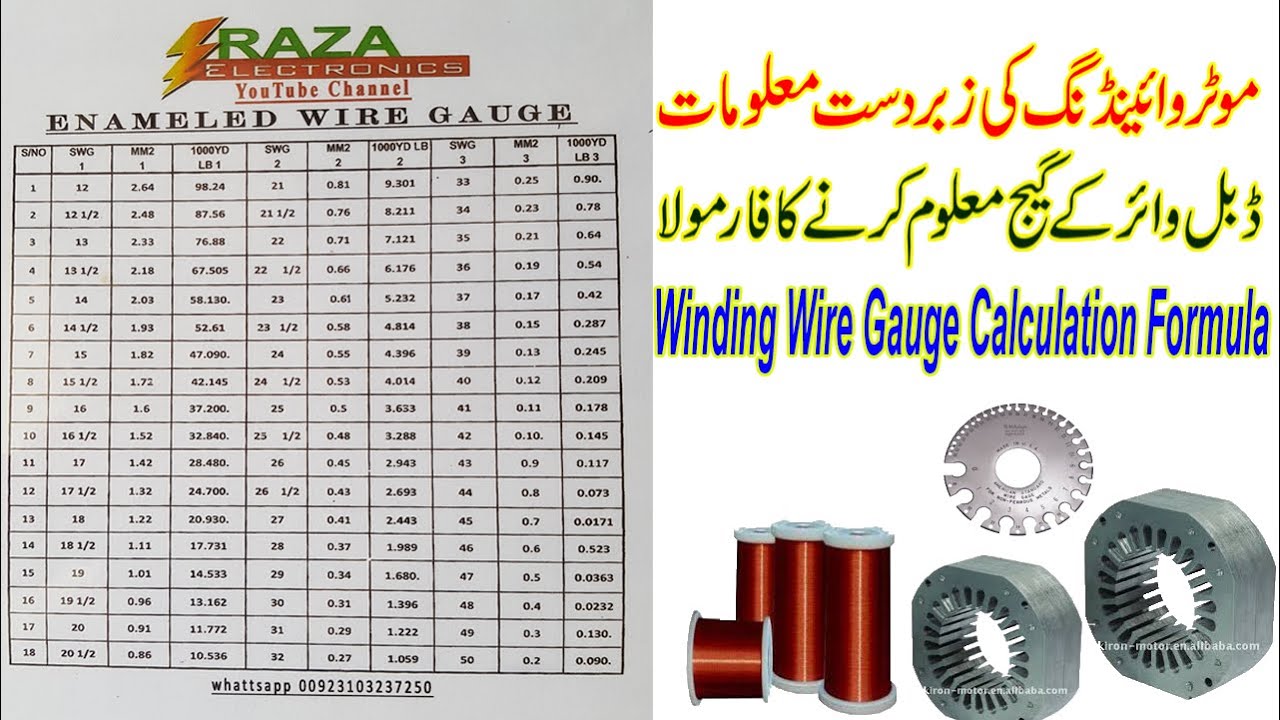 Motor winding wire gauge calculation formula in Urdu hindi @Razasolar