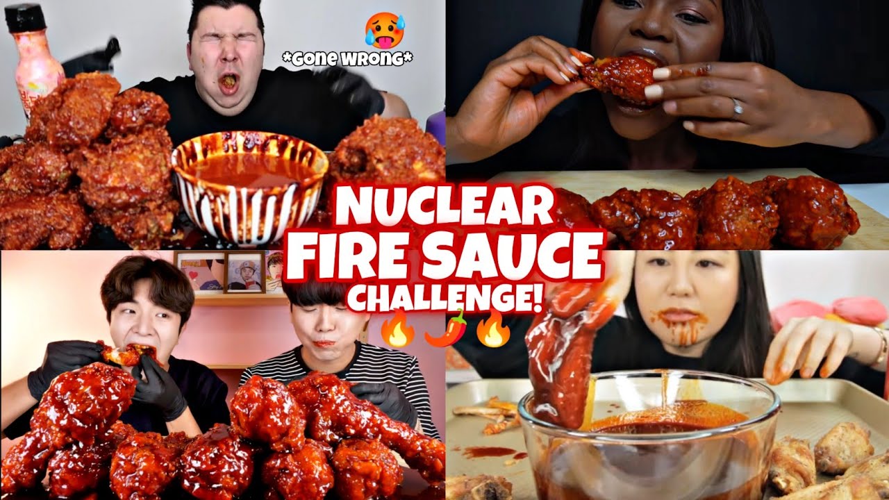 Mukbangers VS  Spicy Nuclear Fire Sauce!🌶️🔥🥵