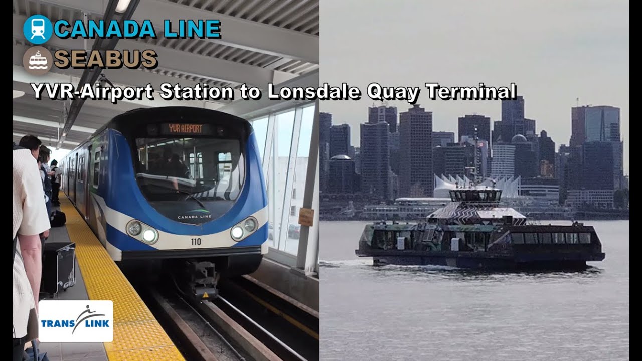 Vancouver SkyTrain POV Walk: YVR-Airport Station to Lonsdale Quay Terminal via Waterfront Station