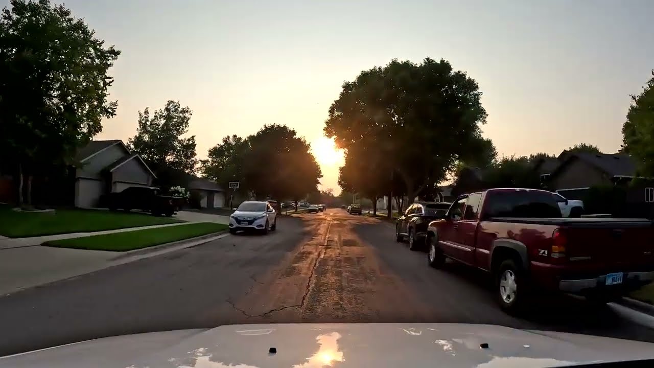 Evening Driving Through Neighborhoods, Southeast Sioux Falls - South Dakota &ndash; USA