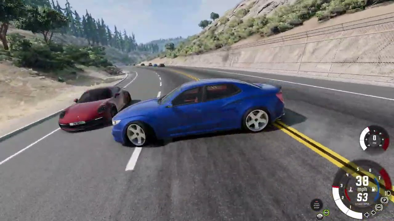 High-Speed Collision: Epic Car Crash  #beamngdrive #carcrash #realisticphysics #epiccrashes