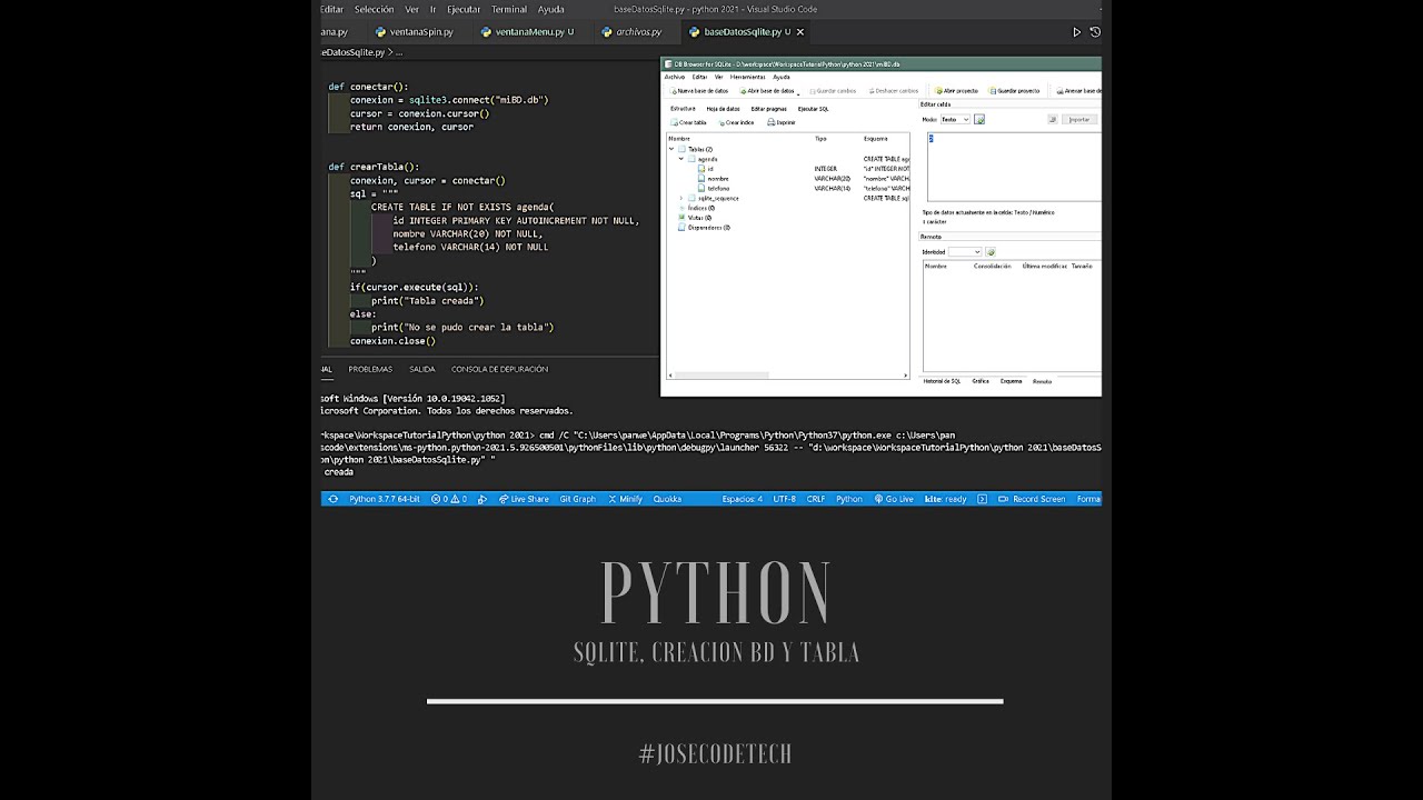 31 Sqlite creacion base de datos con Python