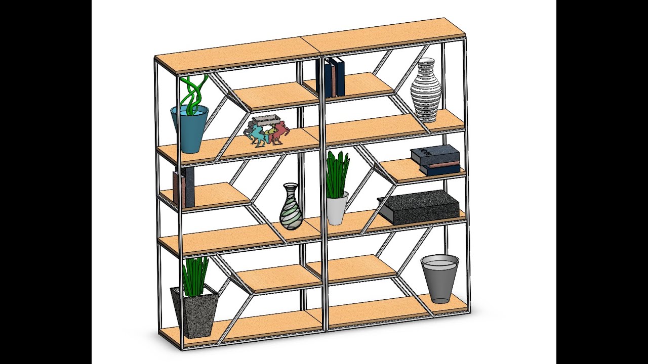 Creative Display Rack, Display Shelf #solidworks #weldment #3danimation #solidworkstutorial