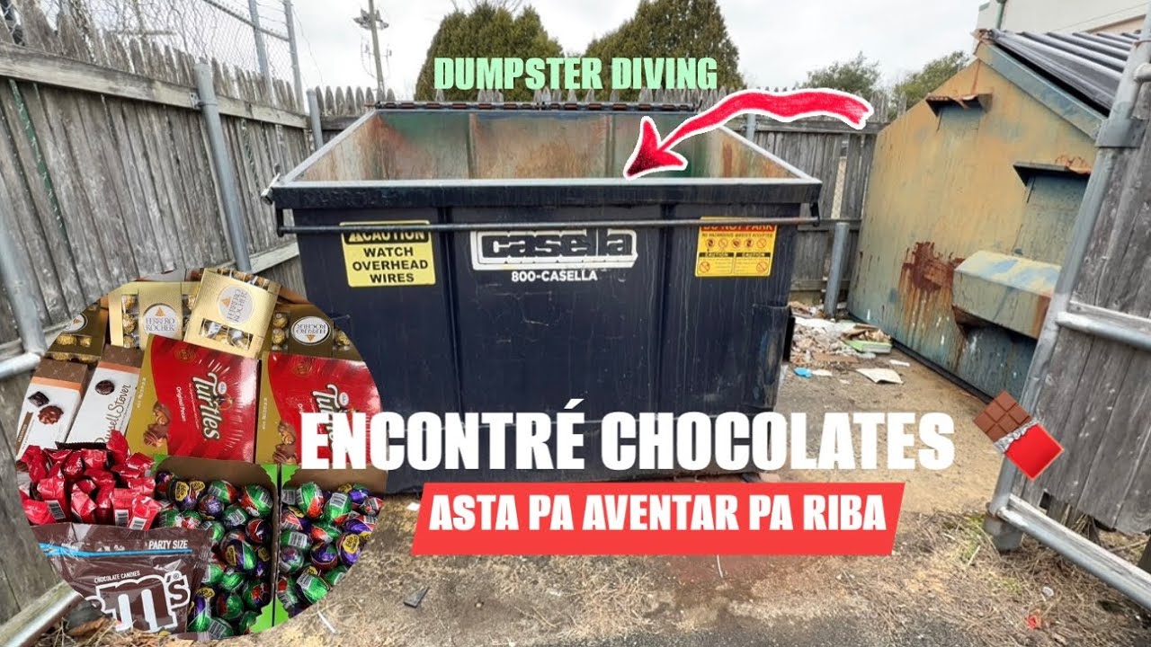 DUMPSTER DIVING ENCONTRÉ CHOCOLATES 🍫 ASTA PA AVENTAR RIBA😱#dumpsterdiving #loquetiranenusa