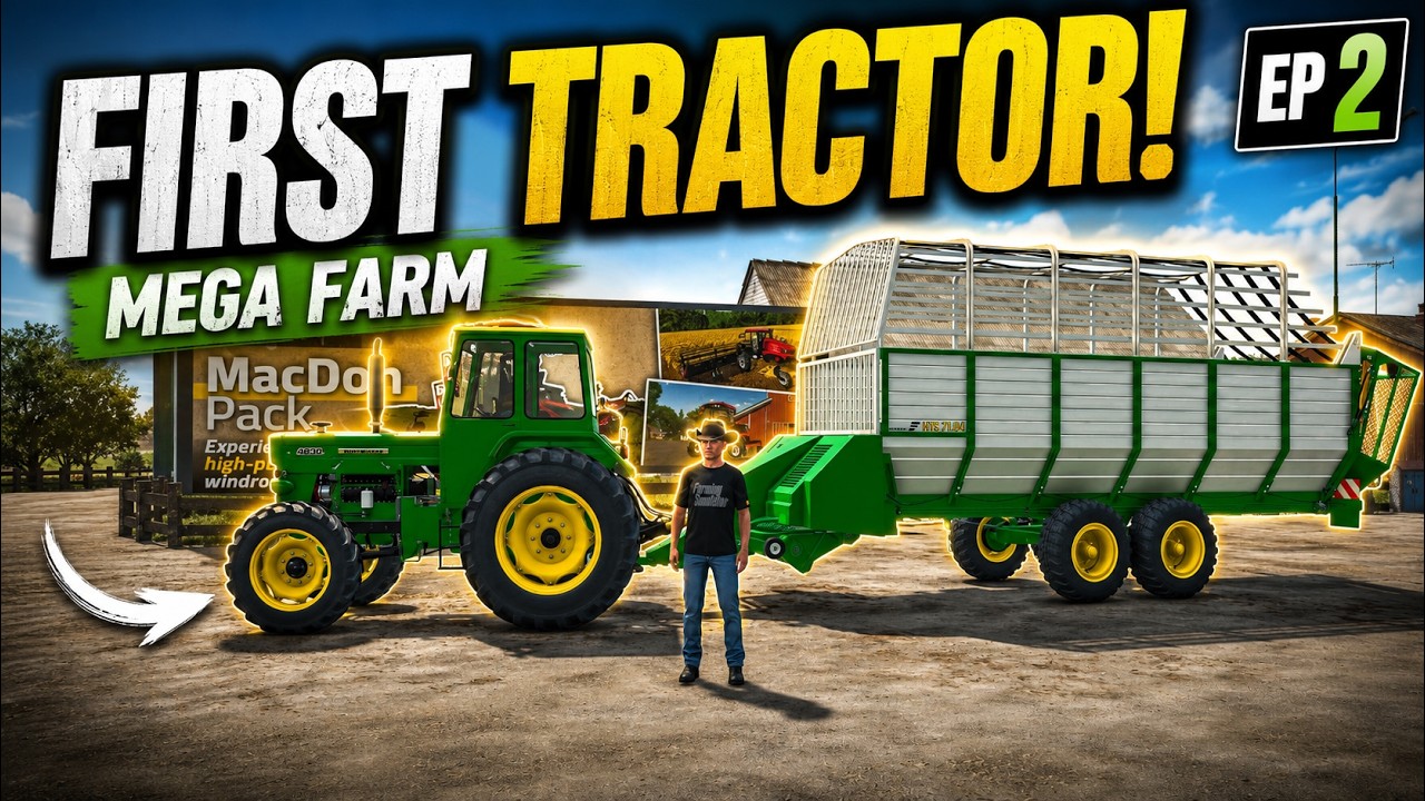 FS25 Zielonka Mega Farm Ep 2 | Contracts, Golden Apples & First Tractor!