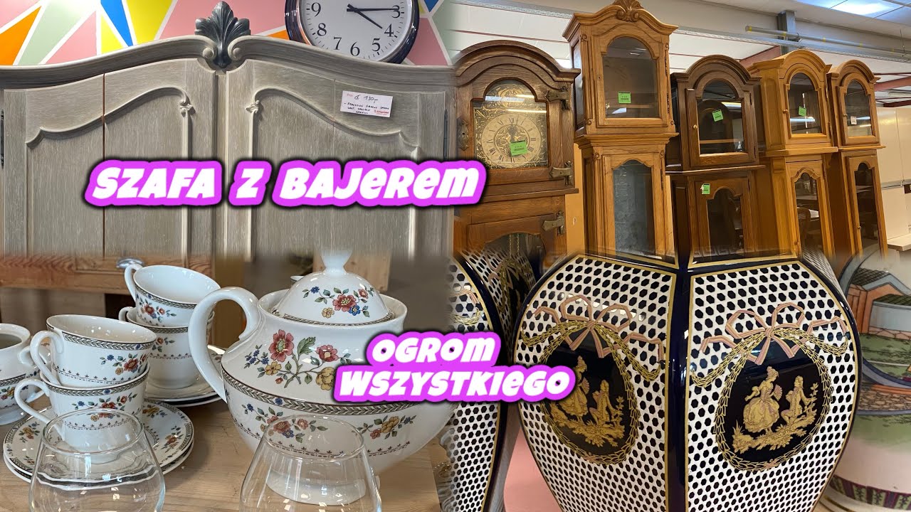 OGROM WSZYSTKIEGO | SZAFA Z BAJEREM | PIĘKNE SERWISY , talerze, dzbanki, tanie lustra, obrazy,wazony