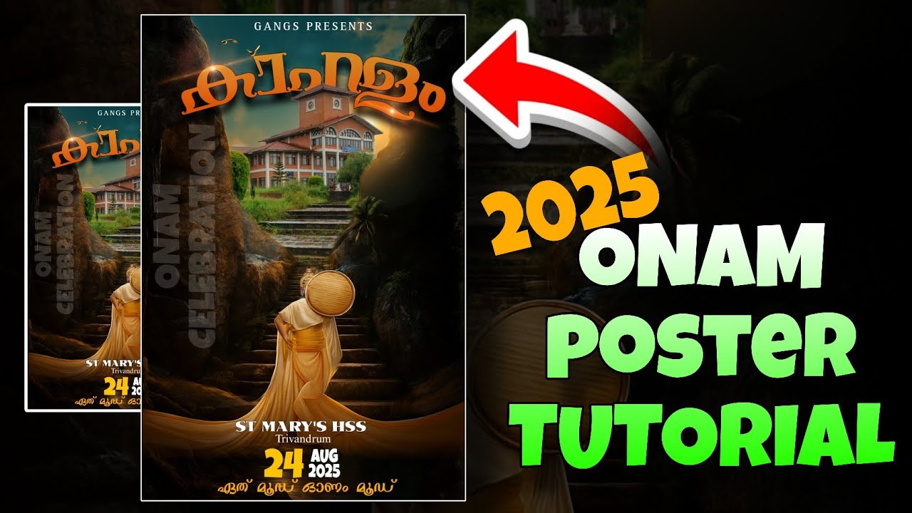 2025🤯ONAM POSTER EDITING TUTORIAL/NEW TRENDING ONAM CELEBRATION POSTER MAKING
