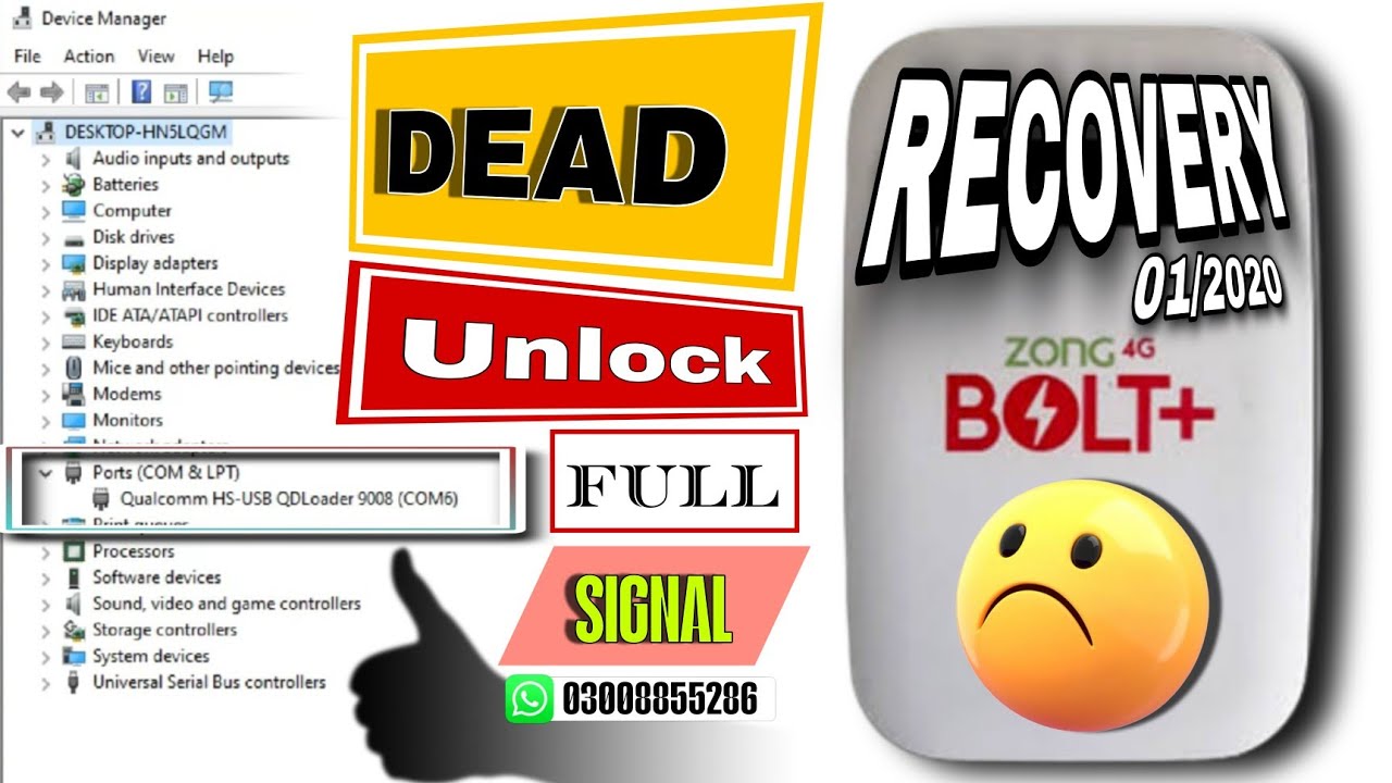ZONG MF25 BOLT+ DEVICE DEAD (9008) RECOVERY & UNLOCK WITH FULL SIGNAL 