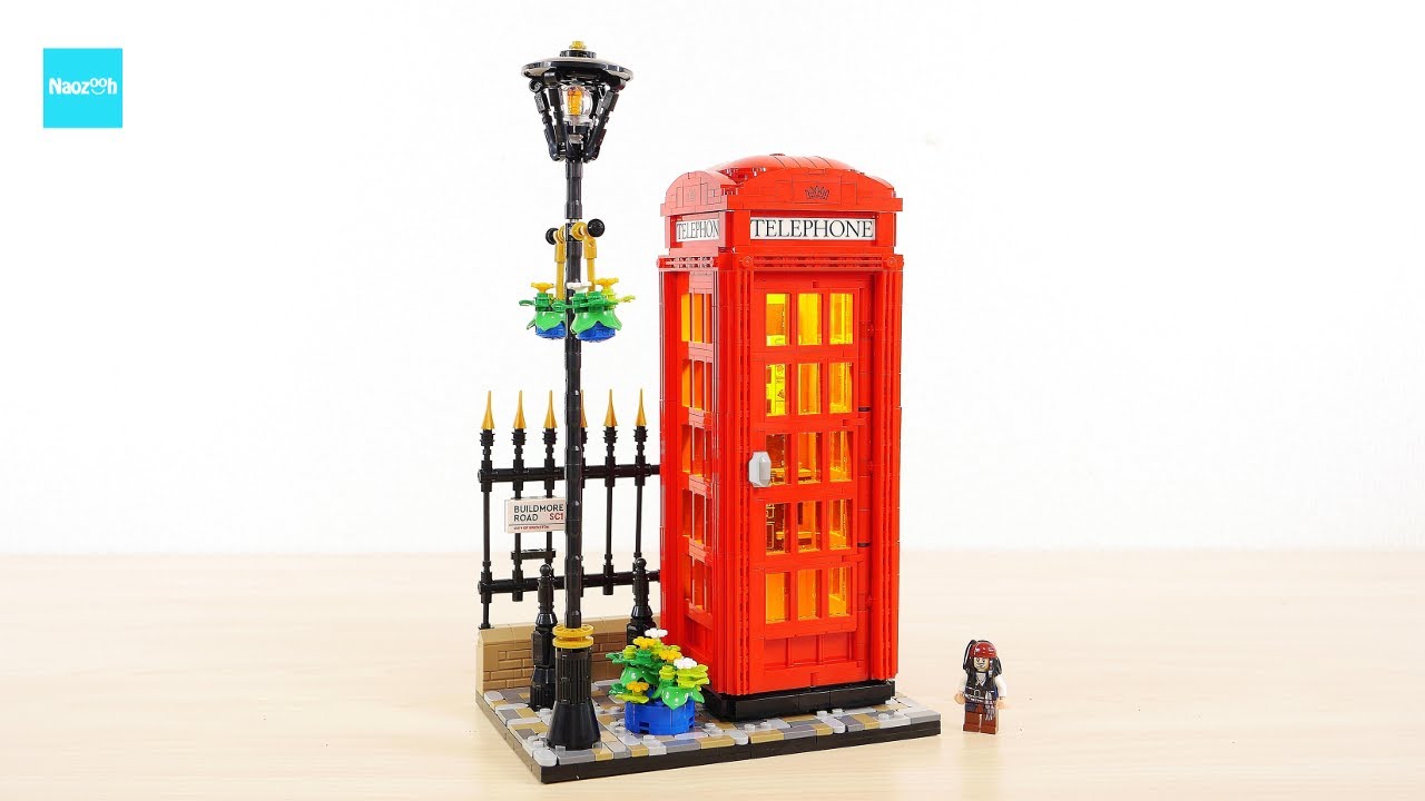 レゴ アイデア ロンドンの赤い公衆電話 21347 ／ LEGO Ideas Red London Telephone Box Speed build & Review