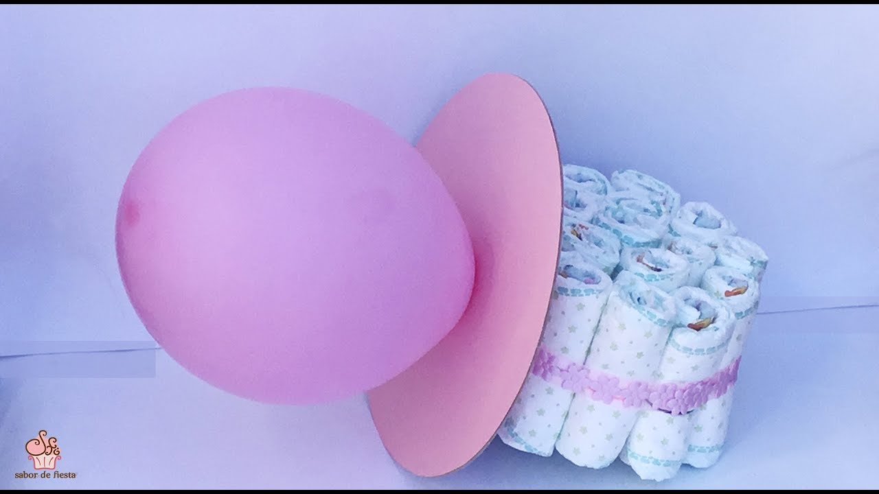 🍼▶CHUPETE DE PAÑALES PARA BABY SHOWER 🎈 Sabor de Fiesta.