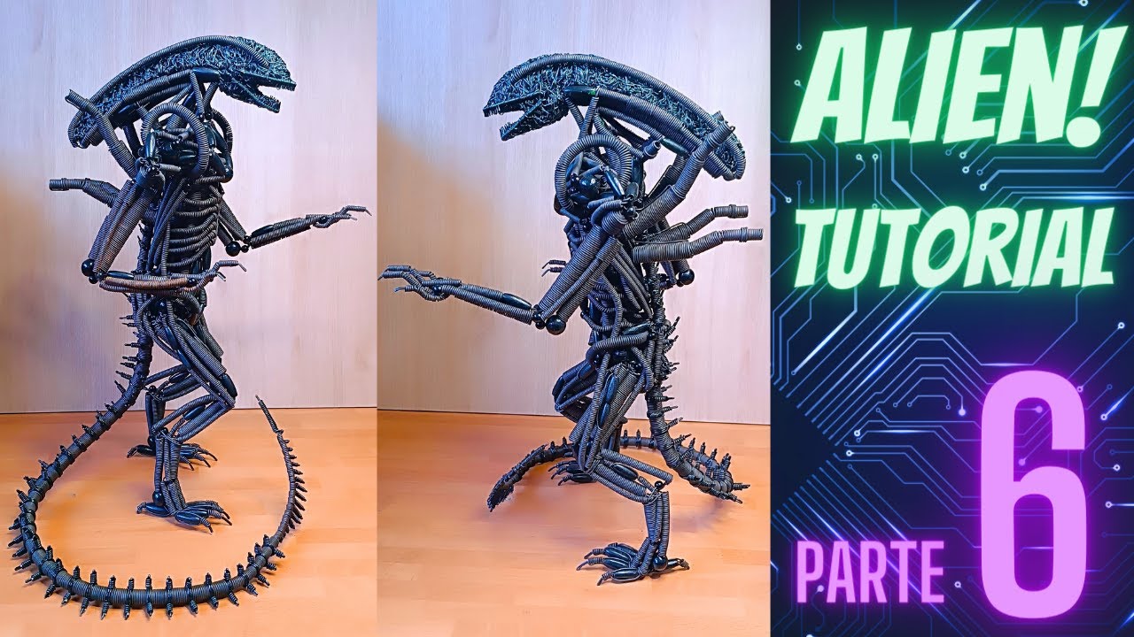 alien xenomorph escultura de alambrismo tutorial parte 6