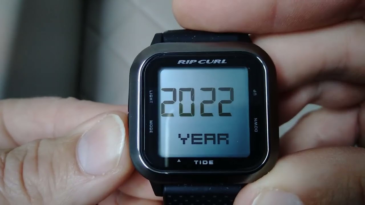 Como ajustar a hora do rel&oacute;gio Rip Curl Next Tide &Uacute;nico