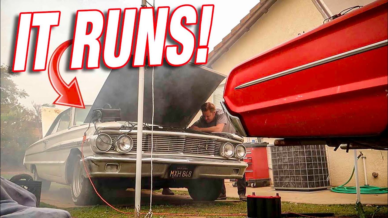 My '64 Galaxie FINALLY RUNS!!! *FIRST STARTUP*