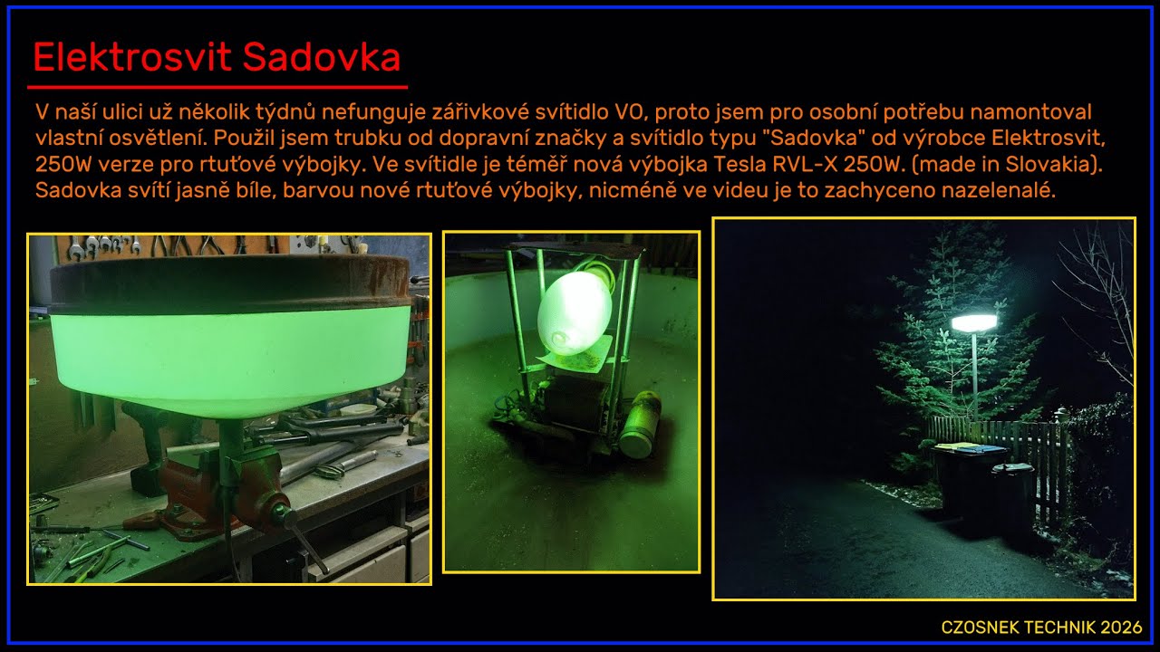 Elektrosvit Sadovka - když selže veřejné osvětlení, vyrobte si vlastní!