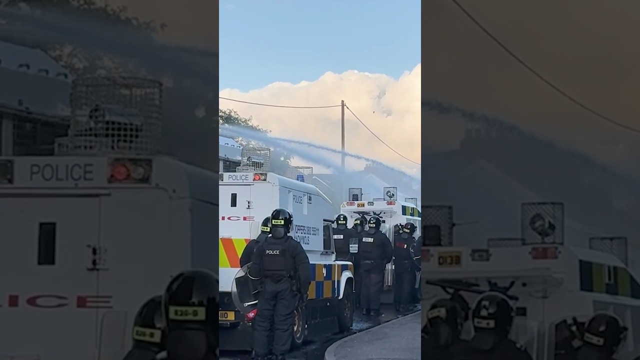 Unrest continues for second day in Belfast as police deploy water cannons