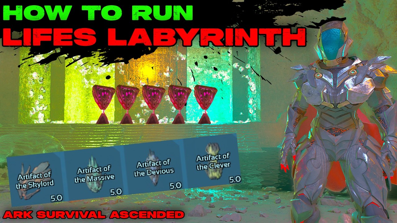 LIFES LABYRINTH Guide Ark Survival Ascended!!! All 4 Artifacts in New Jump Puzzle Cave on Ragnarok!!