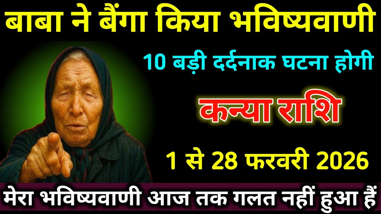 कन्या राशि 1 से 28 फरवरी बाबा बैंगा ने किया भविष्यवाणी 10 बड़ी दर्दनाक घटना होगी। Kanya Rashi 