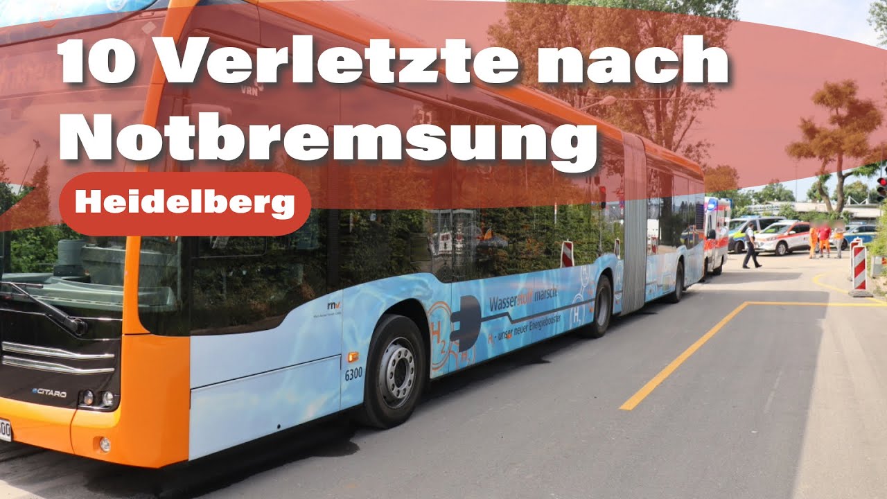 Notbremsung im Linienbus: Zehn Fahrgäste leicht verletzt in Heidelberg
