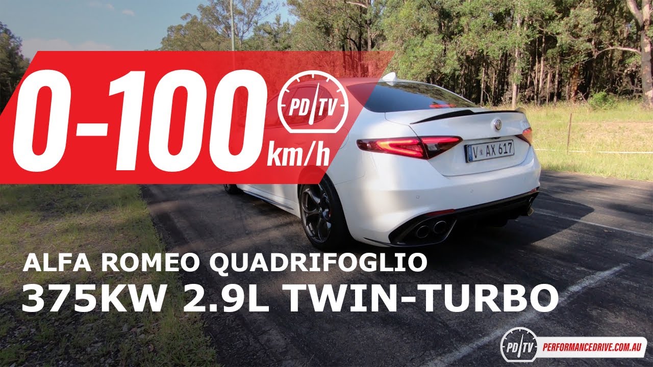 2021 Alfa Romeo Giulia Quadrifoglio 0-100km/h & engine sound