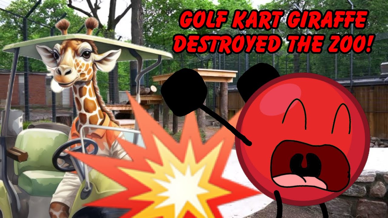 Red Ball Plays Zookeeper Simulator #4: GOLF KART GIRAFFE DESTROYED THE ZOO!