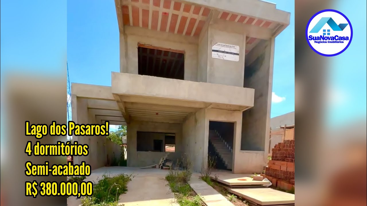 Sobrado sem acabamento, condomínio com academia e clube completo! R$ 380.000,00 (11)95400-0371