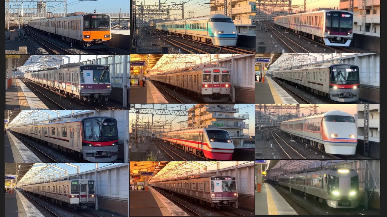 【豊富な車種にジョイント音】　東武伊勢崎線　新田駅　通過集