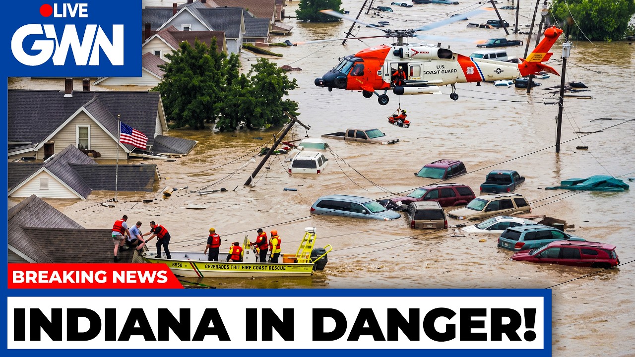 INDIANA HIT by Massive Floods &ndash; Roads & Houses Under Water (Latest Updates)